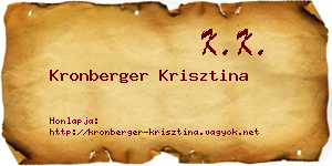 Kronberger Krisztina névjegykártya