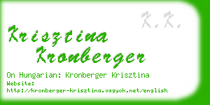 krisztina kronberger business card